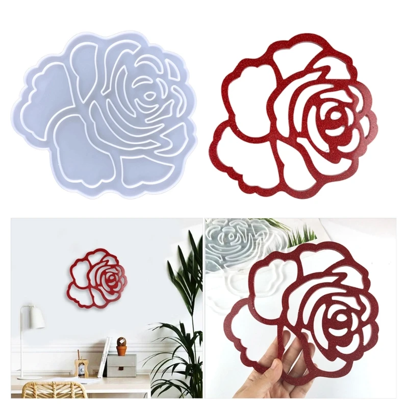 

DIY полые розы, цветы, форма, украшения, кристалл, фотоподставка, настенные подвески, украшение, силиконовая литейная форма