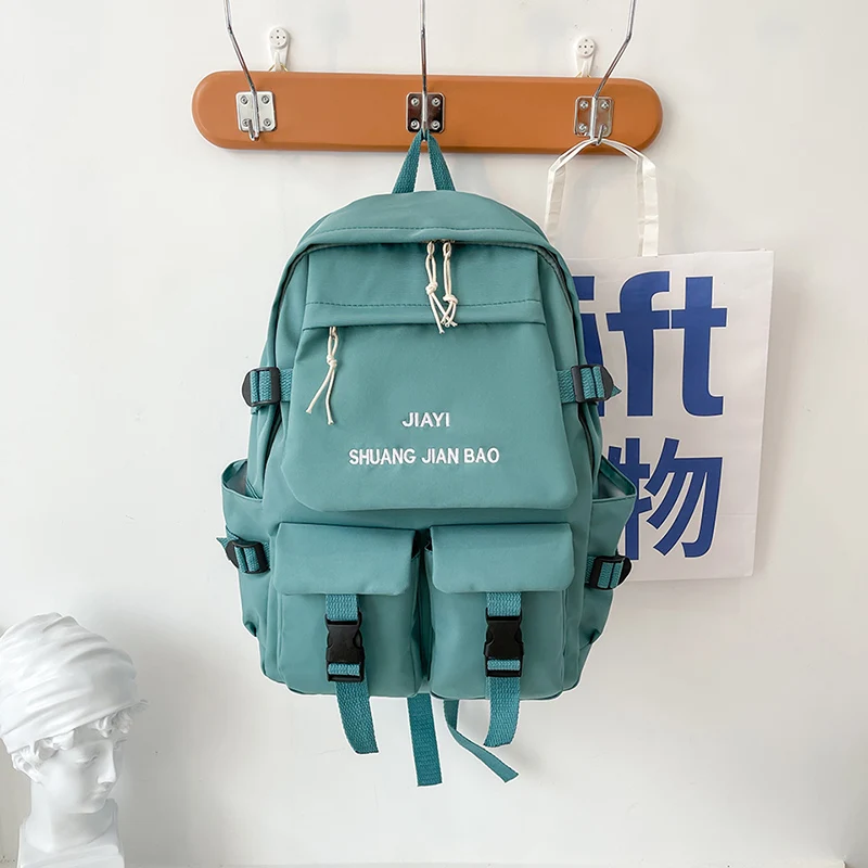 

School Bags Nylon Cute 2022 New Backpack Multi Pocket Travel Young Girl Student Women Laptop Kawaii For Teenage Girls College