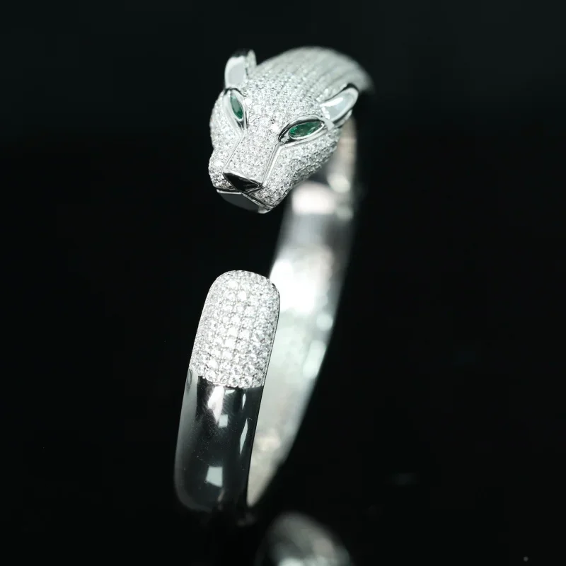 Браслет из серебра 925 пробы с позолотой и высокоуглеродистым бриллиантовым