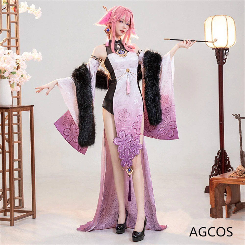 

AGCOS Yae Miko Doujin Cosplay Game Genshin Impact Cosplay Yae Miko Sakura Fox Sexy Dress Cosplay Costume