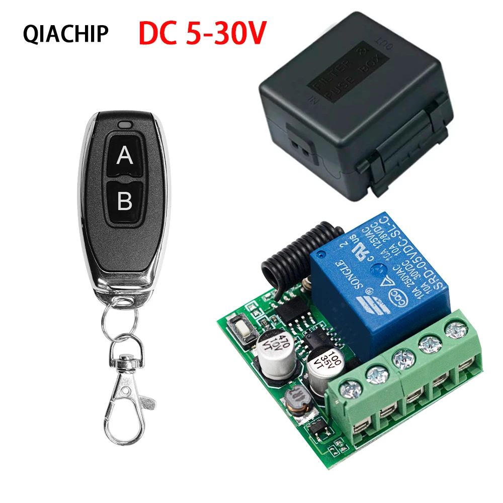 

433Mhz DC 5V-30V Universal Wireless Remote Control Switch 1CH Relay Receiver Module RF Transmitter