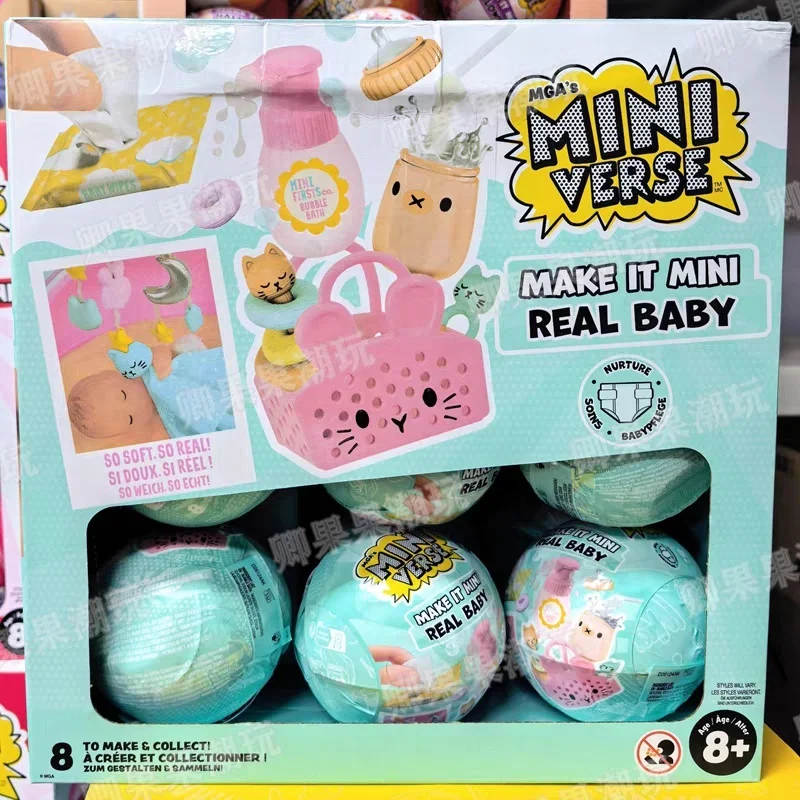 Фото Новые оригинальные мини-фигурки Miniverse Make It Mini Real Baby и Make It Mini Baby 2 Food, коллекционные мини-игрушки в закрытых шарах, украшения, подарок на день рождения для детей №1
