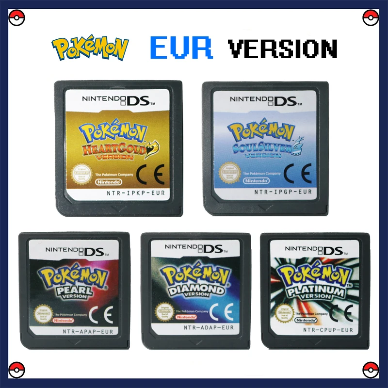 

Europea Version Pokemon DS 2DS 3DS NDSL NDS Game Card Soulsilver Heartgold Platinum Diamond Pearl Memory Card New Lite Game Card