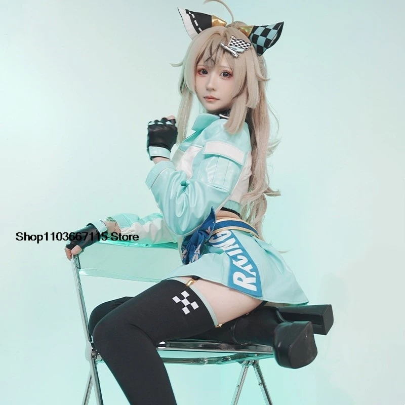 Косплей Кирара гоночная форма уши чулок парик комплект игры Genshin Impact косплей