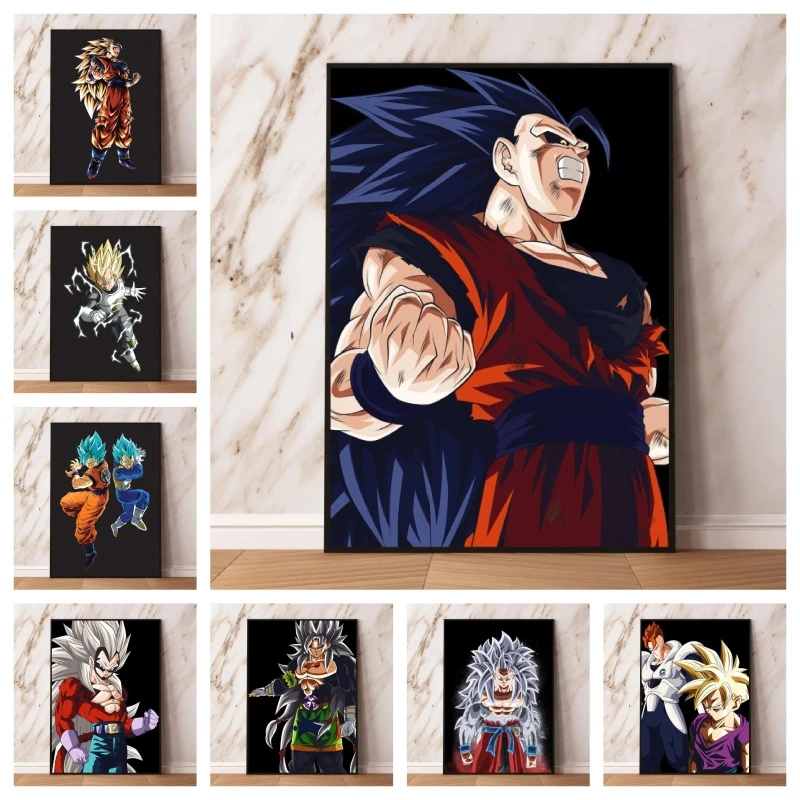 

Print On Canvas Seven Dragon Ball character transformation High Quality Art Prints And Prints Gifts Children's Bedroom Decor