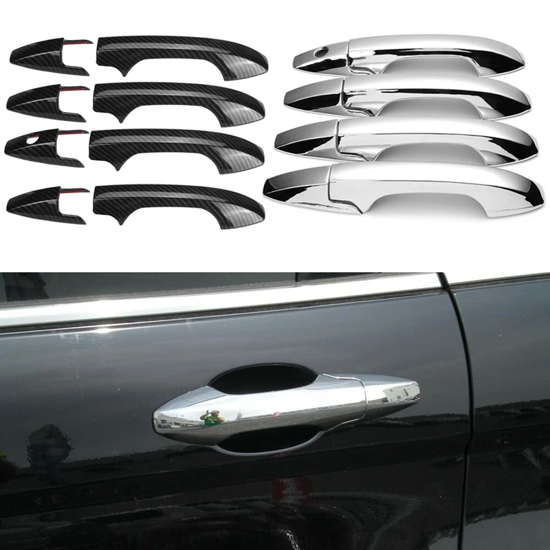 

For Honda CR-V CRV 2007 2008 2009 2010 2011 Chrome/Carbon Car Door Handle Cover Trim Cover Catch Cap Car Styling Stickers