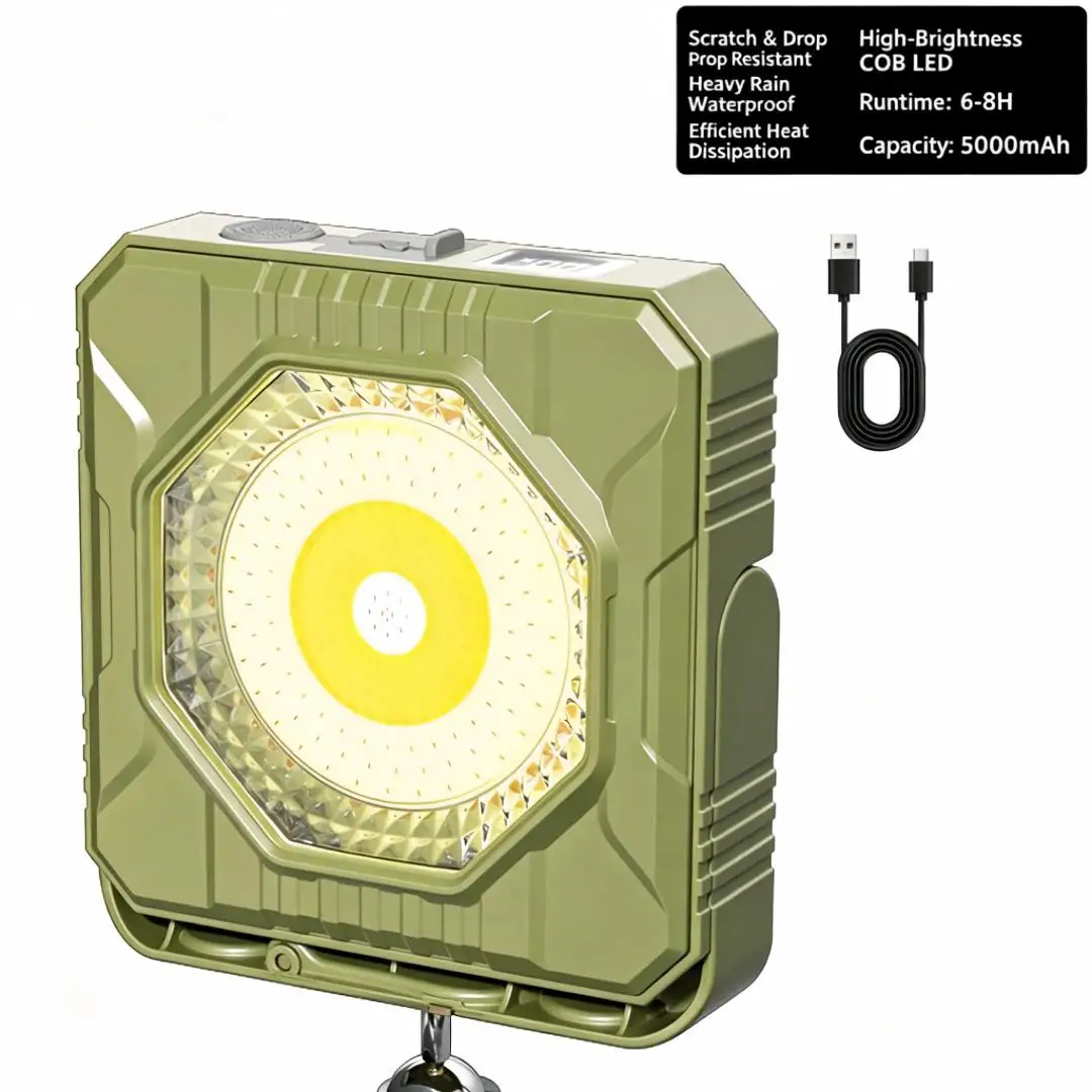 Карманный фонарик с COB LED-подсветкой, 5000 мАч, на солнечной батарее, миниатюрный EDC-фонарь, магнитный рабочий фонарь, брелок-фонарик, IP42, портативный сигнальный фонарь. (art.: 3920dd1dd7432) - 3920dd1dd7432
