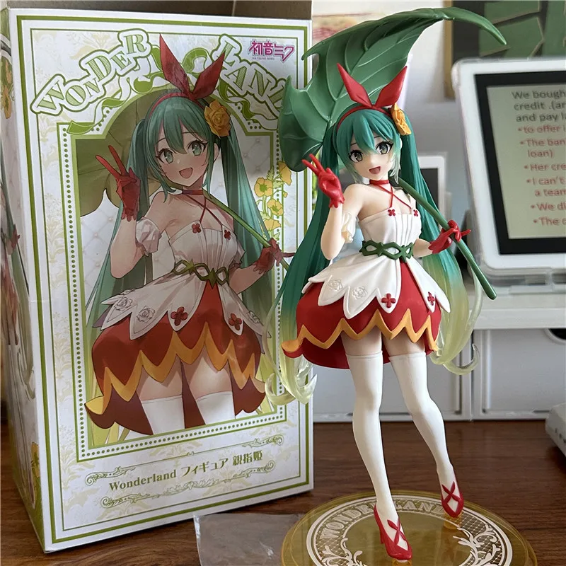 

TAITO Original Hatsune Miku Thumbelina Anime Figures VOCALOID Wonderland PVC Action Figurine Model Doll Birthday Toys Kids Gifts