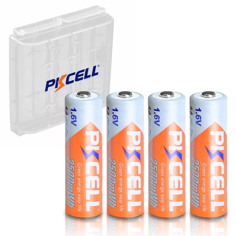 

4PCS PKCELL AA 2500mWh 1.6V Ni-Zn AA Rechargeable Batteries 2A NIZN battery And 1PCS AA/AAA Battery Hold Case Box For Toy