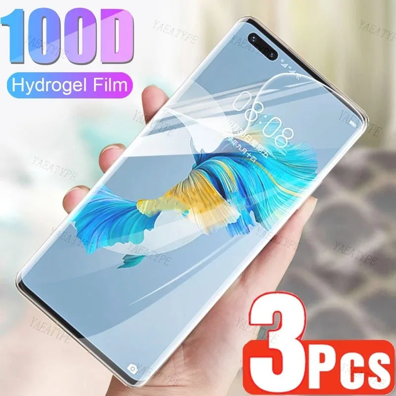 Гидрогелевая пленка 3 шт. для Huawei Mate 40 P40 Pro Plus 30 30E 50 Pro RS, Защитная пленка для экрана Huawei P30 P40E P50 P60, художественная защитная пленка