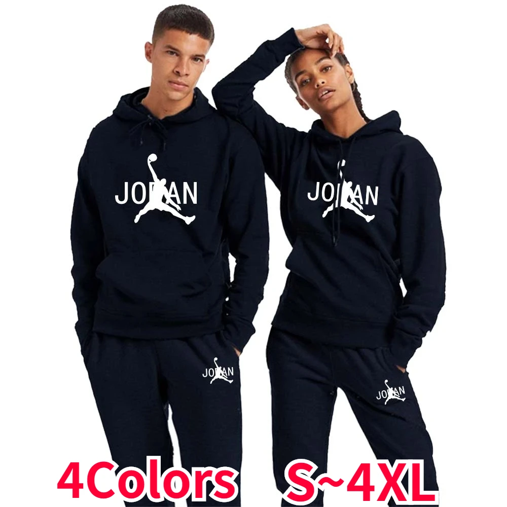 

Men's Winter Couple Hoodie Sets Tracksuit Sportswear New Men Sweatshirt and Sweatpant Suit Fashion Streetwear Pullover Clothes