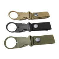 1pcsportable tactical gear military nylon webbing outdoor tool buckle hook water bottle holder belt clip camp carabiner