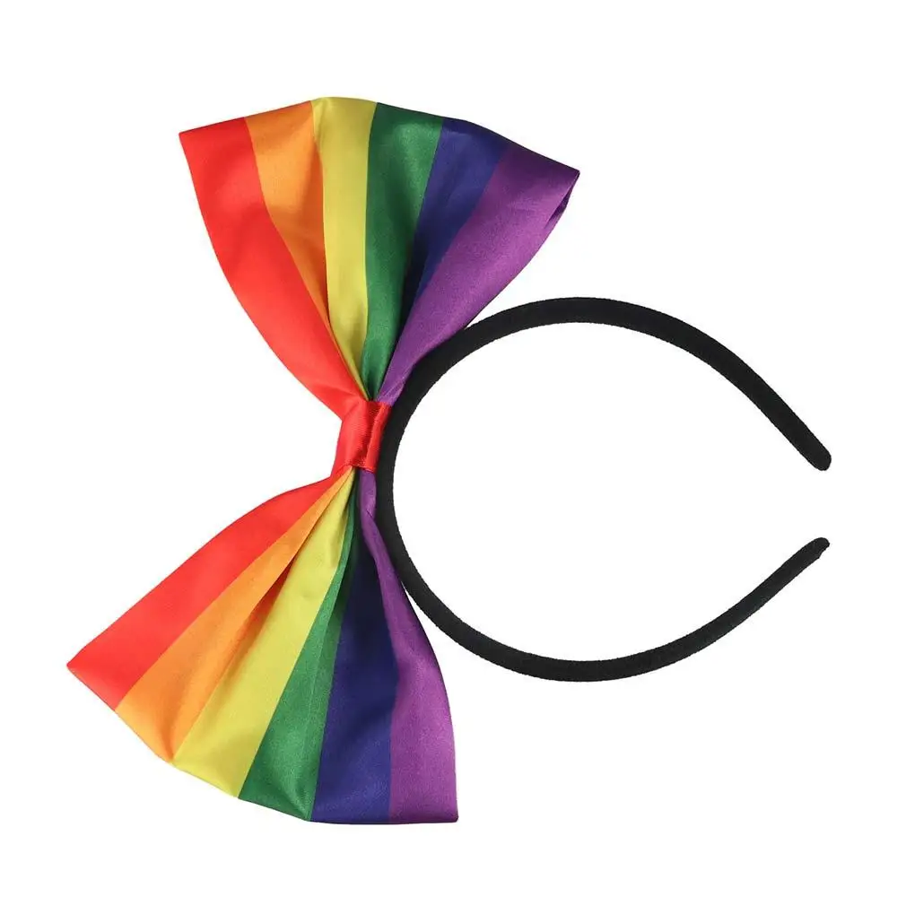 Красочный обруч для волос с радужным бантом красивая повязка на голову день