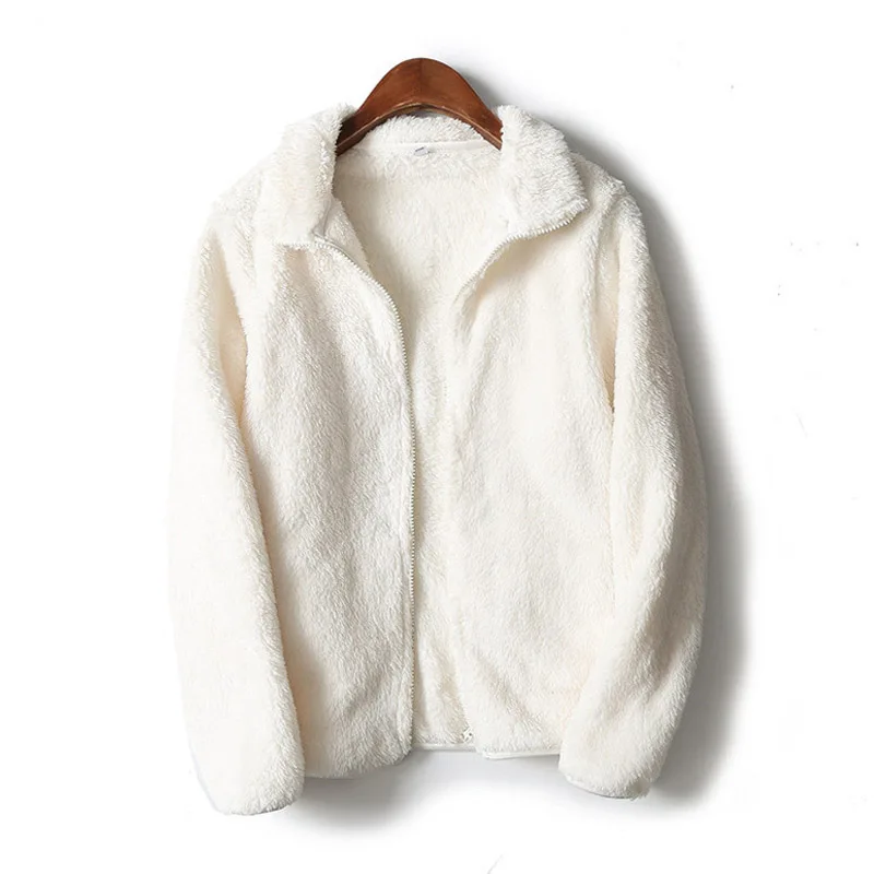 

Женский плюшевый свитер с высоким воротником, однотонный Повседневный свободный свитер на молнии с высоким воротником, осень