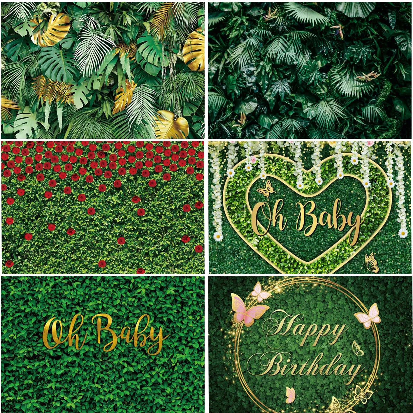 

Green Grass Lawn Spring Leaves Photography Backgrounds Baby Newborn Portrait Background Photographic Photocall Studio Backdrops