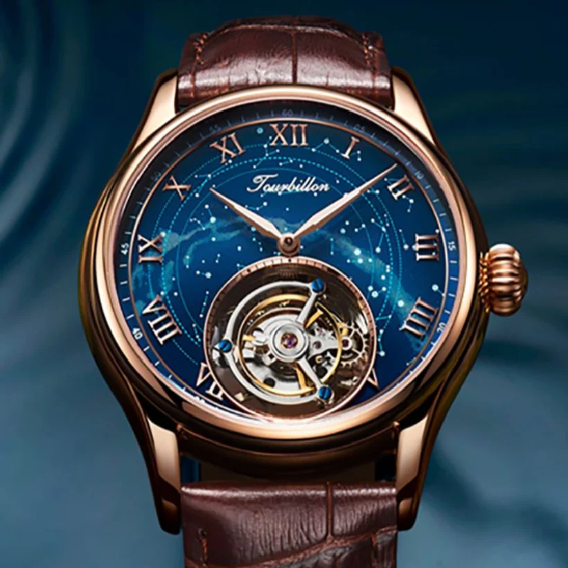 

AESOP Real Tourbillon Watch For Men Quality Tourbillon Clock Men Sapphire Starry Sky Mechanical Watch Relogio Masculino Invcta