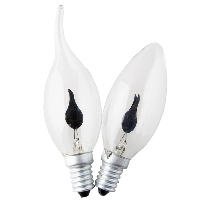 

E14 3W Flame Tip Candle Simulated Nature Fire Bulb Lighting Vintage Flickering Effect Tungsten Novel Candle Tip Lamp Decor Light