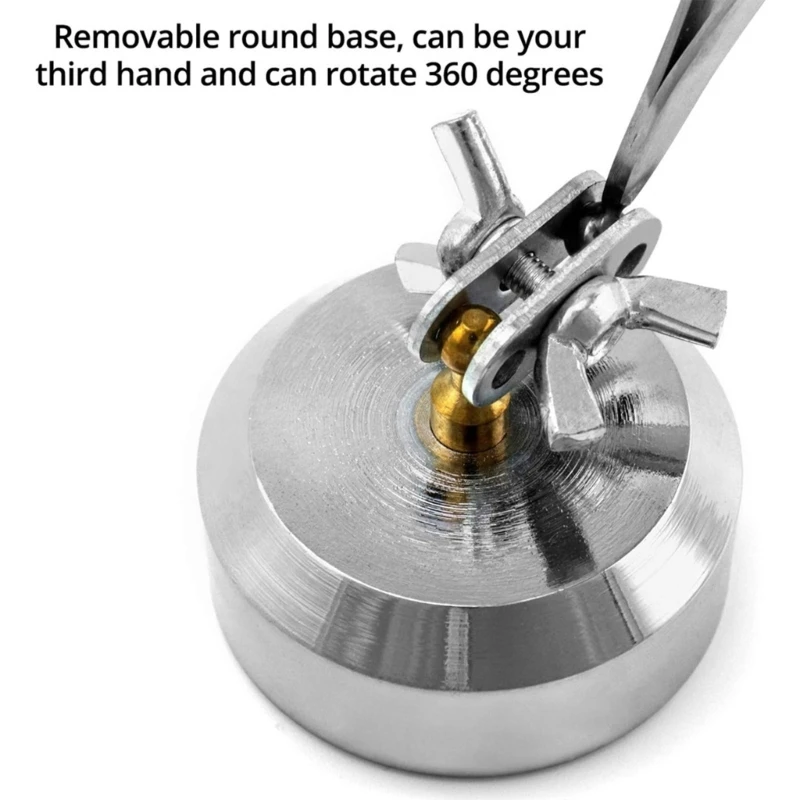 Пинцет для припоя с крестовым замком вращающееся на 360° основание пинцет третьих