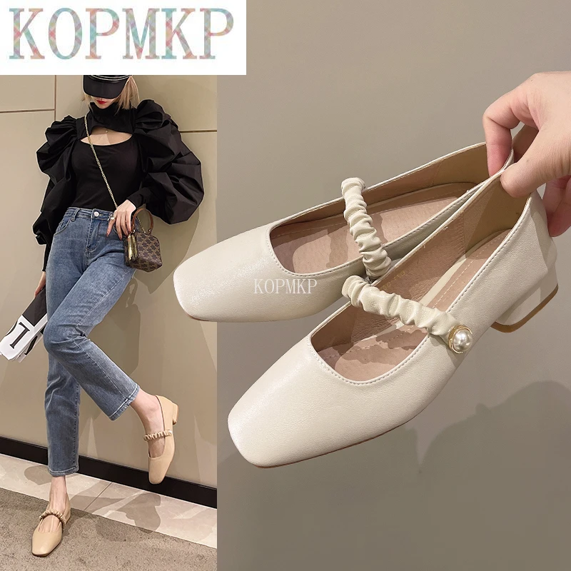 

2022 Summer Classic spring Women Shoes Square Toe Pumps Dress Shoes High Heels Shoes Wedding Shoes Tenis Feminino Mary Janes
