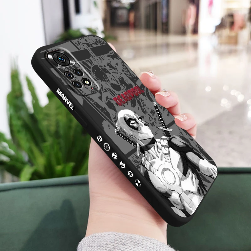 

Marvel Wolverine Deadpool Phone Case For Redmi Note 12 11T 11S 11E 10S 10T 10 9T Pro Plus Liquid Left Rope
