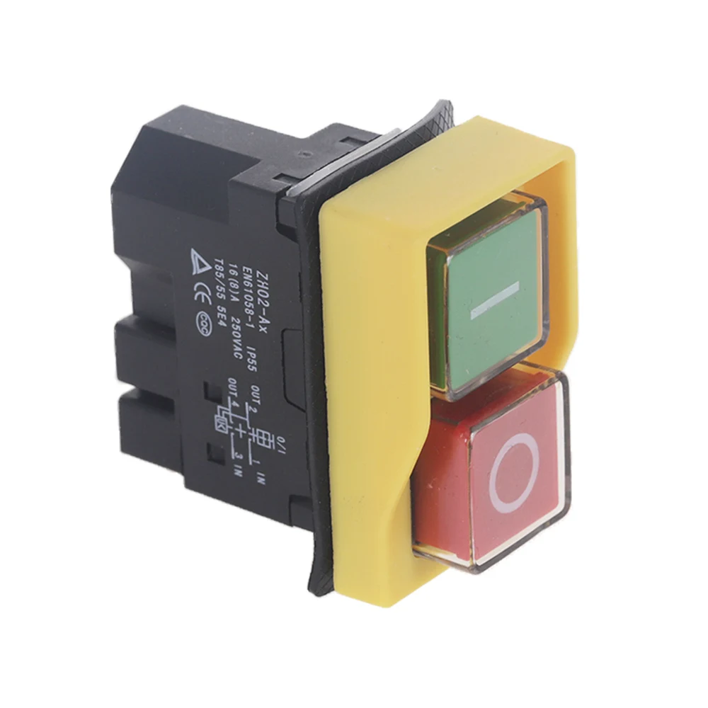 

Waterproof Pushbutton Machine Saw Cutter Drill on Off Switches Control Box Switches Electromagnetic Switch AC250V 16/8A ZH02-Ax