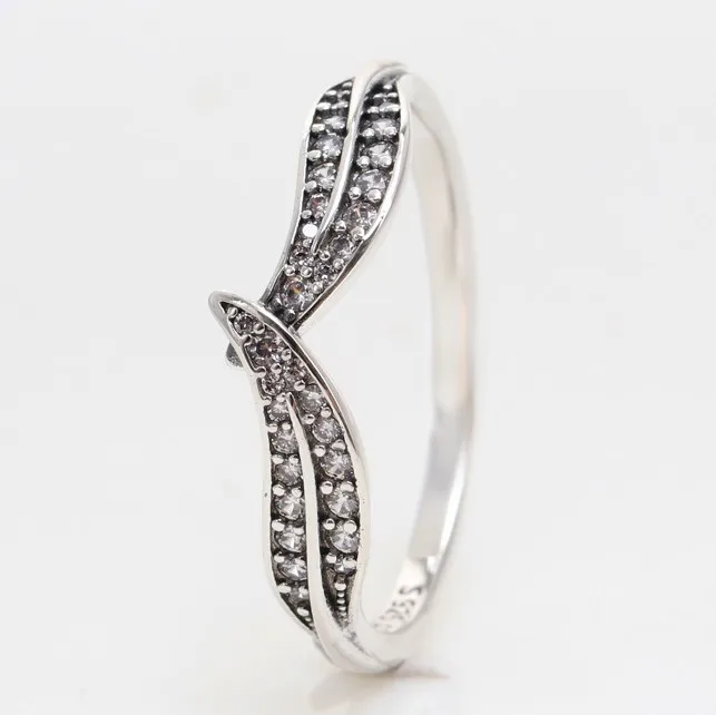 

Authentic 925 Sterling Silver Sparkling Leaves With Crystal Ring For Women Wedding Party Gift Europe Fashion Jewelry