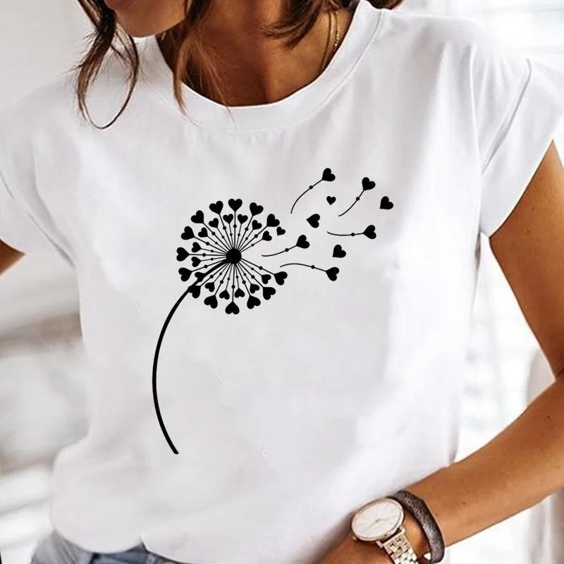 

Women Print Love Plant 90s Fashion Tops Tee Tshirt Print Cartoon Aesthetic Ladies Female Graphic T-Shirt DW23