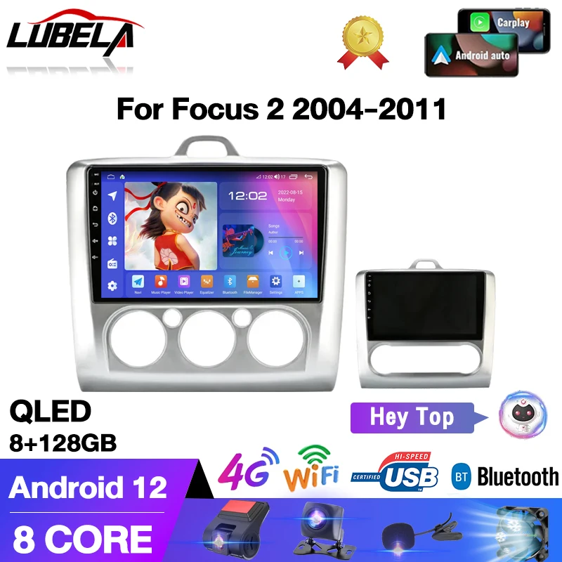 

Car Radio Multimedia Video Player For Ford Focus 2 3 Mk2/Mk3 2004-2011 2Din Android 12 Autoradio Carplay Stereo Bluetooth Radio