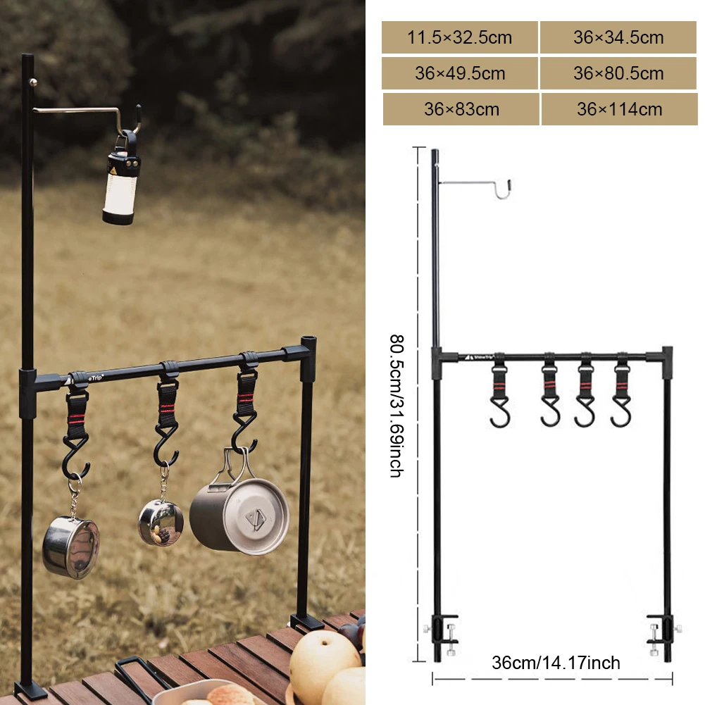

Camping Desktop Storage Rack Lightweight Folding Camping Cookware Hanging Rack Shelf Outdoor Picnic BBQ Tableware Rack Accessory