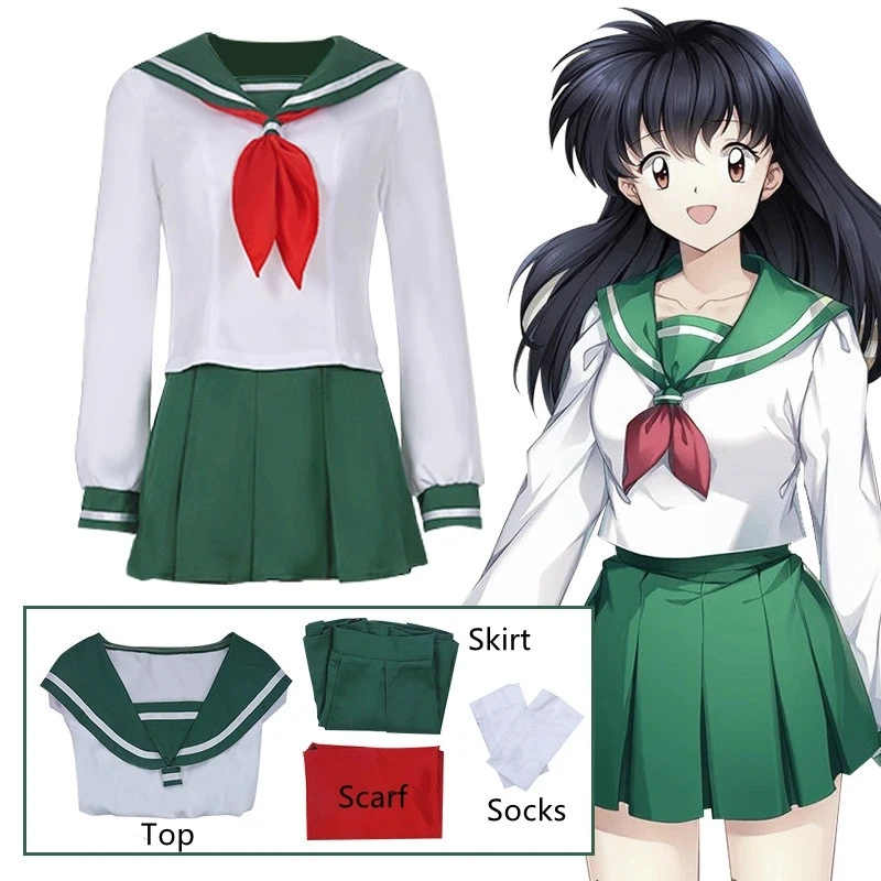 

Аниме Косплей Костюм InuYasha Kagome Higurashi женская униформа рубашка юбка костюм Хэллоуин Карнавал косплей костюм для взрослых