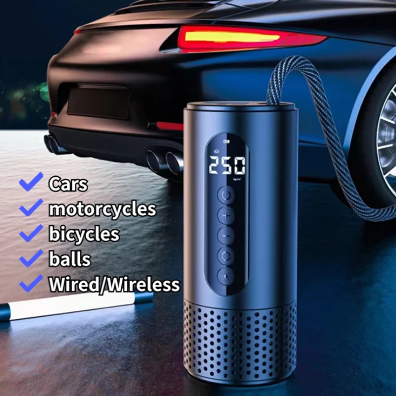 

Автомобильный насос для накачивания шин, портативный Перезаряжаемый воздушный компрессор, аксессуары для велосипедных шин