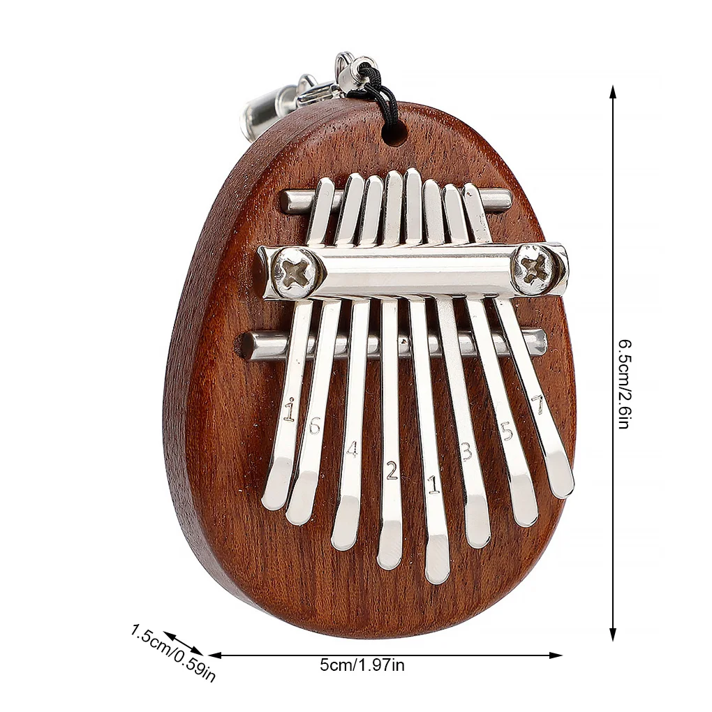 

Миниатюрное пианино Kalimba, 8 клавиш, цельная деревянная Магнитная декоративная игрушка с ремешком, эллипс