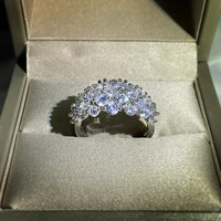 solid s925 sterling silver diamond ring for women wedding bands anillos de bizuteria engagement origin diamond jewelry anel