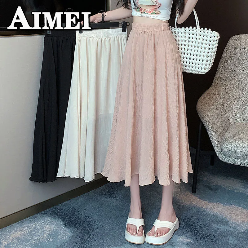 

Apricot Cotton Linen Half Body Skirt Women Y2K Clothes 2023 Summer New High Waist A Word Skirt Thin Long Skirt Korean Style