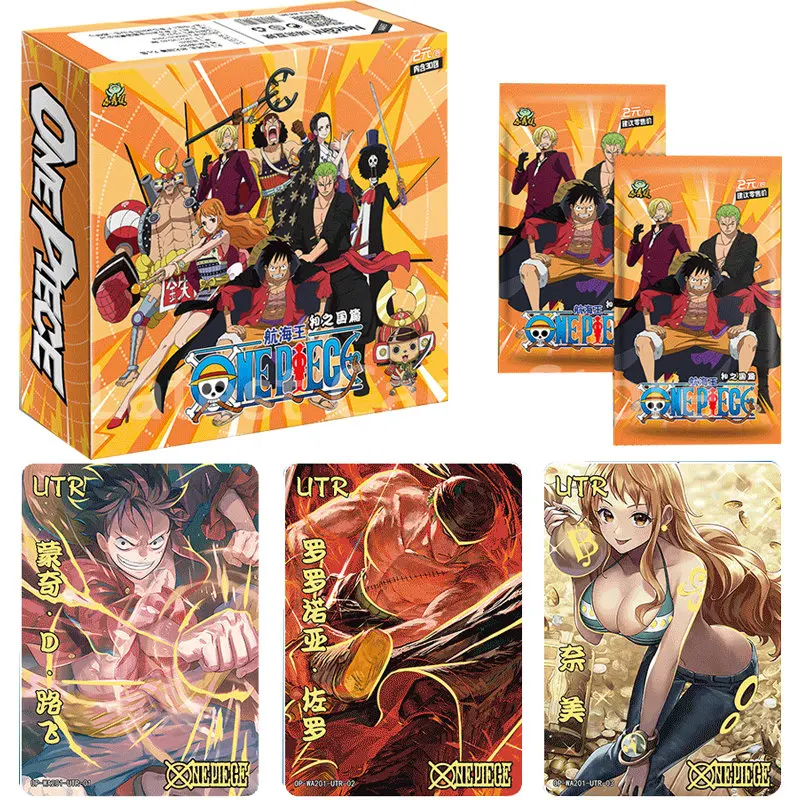 

Новые оригинальные Японские Аниме One Piece Card Box коллекция популярных фигурок Luffy Nami UTR Редкие фотоигрушки детский подарок
