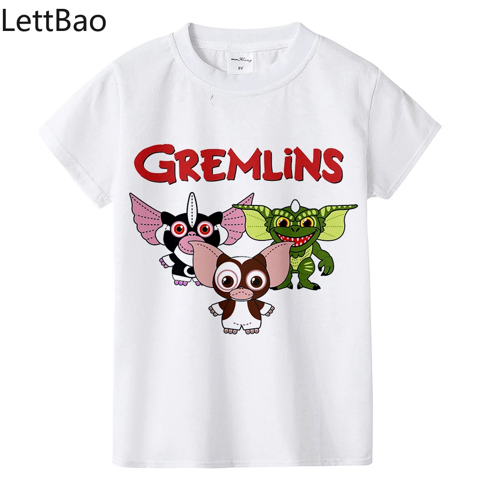 

2022 New Gremlins Gizmo Kids T Shirt Toddler Boys Girls Summer T Shirt Cartoon Funny Tops Tees Children Summer Clothes Baby Cute