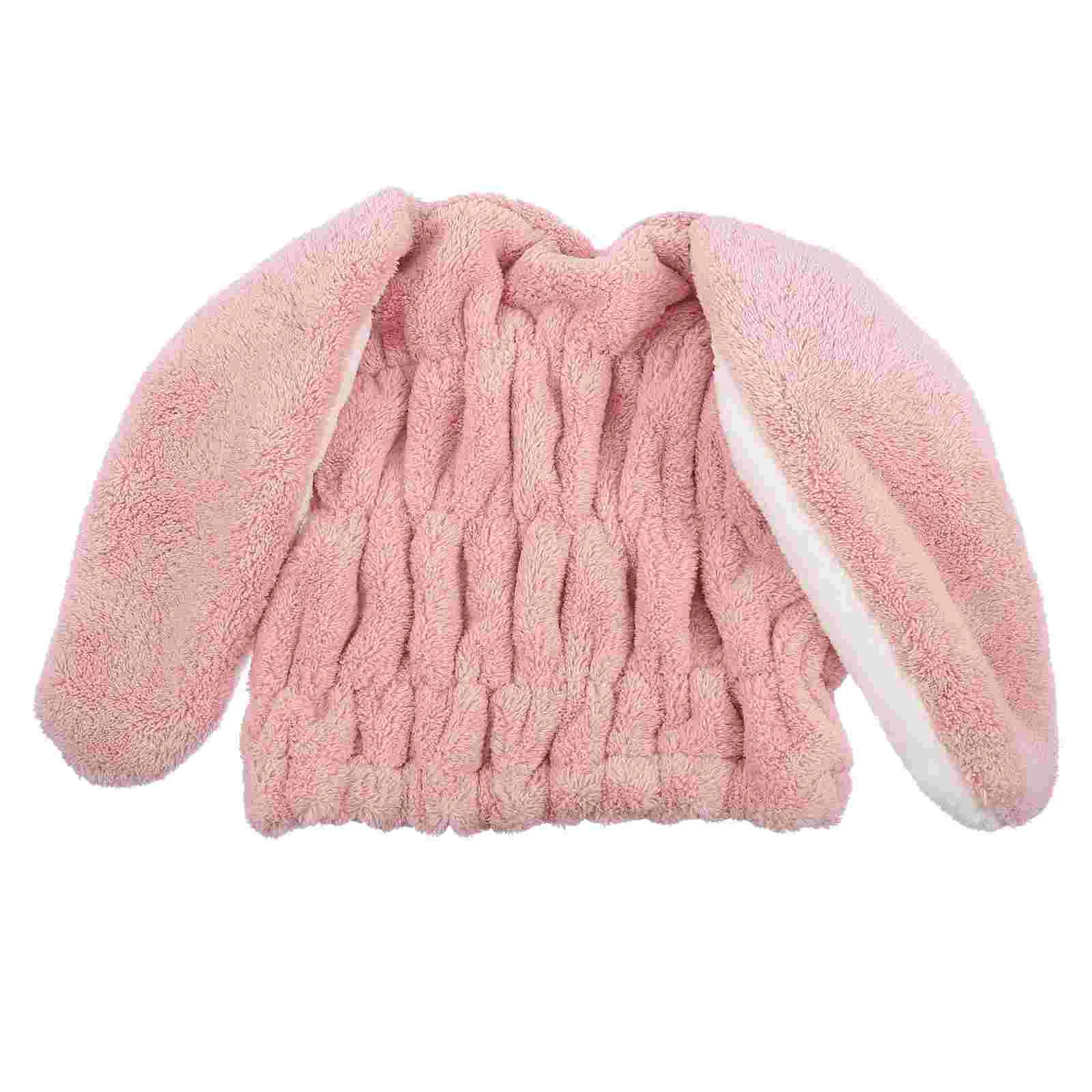 

Satin Sleeper Hair Wrap Dry Cap Coral Fleece Cartoon Dry Cap Towels Bathing Swimming Absorbent Towels Adorable Hats Miss