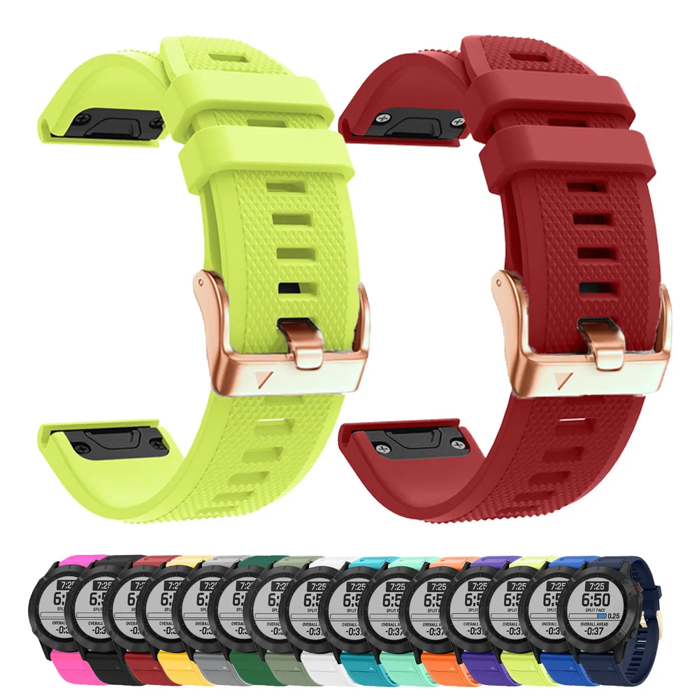 

Ремешок силиконовый для наручных часов Garmin Fenix 7s 6s, быстросъемный браслет с розовым золотом, с классической пряжкой, Mk2S, 20 мм