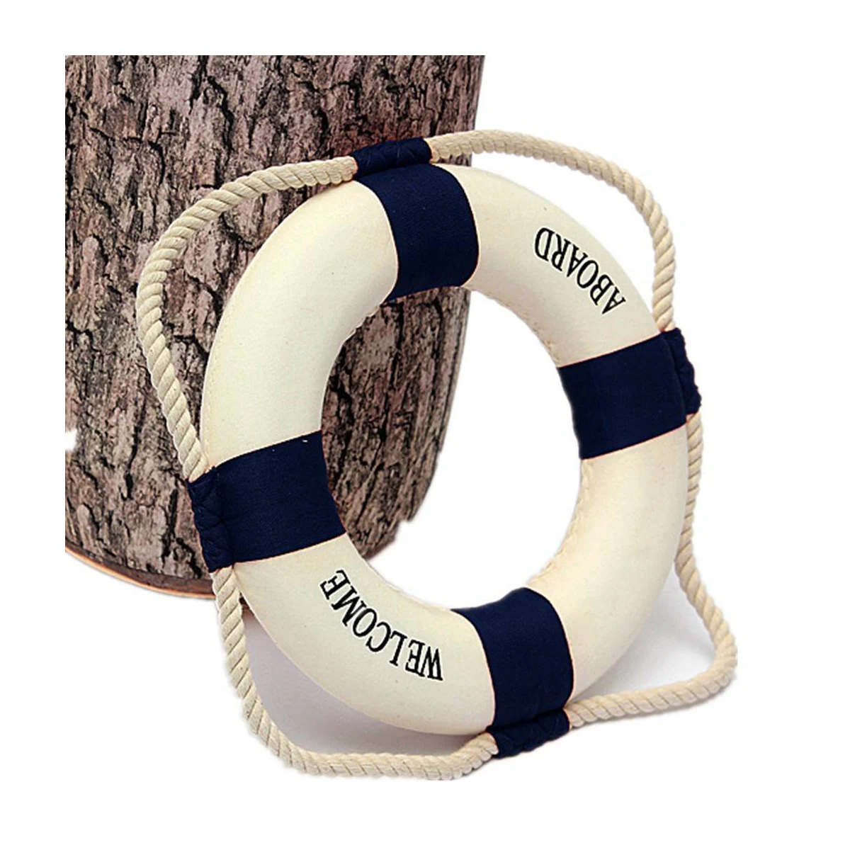 

Welcome Aboard Foam Nautical Life Lifebuoy Ring Boat Wall Hanging Home Decoration Blue 50cm