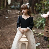 girls princess dress new skirt fluffy mesh wedding dress childrens day host performance court clothing