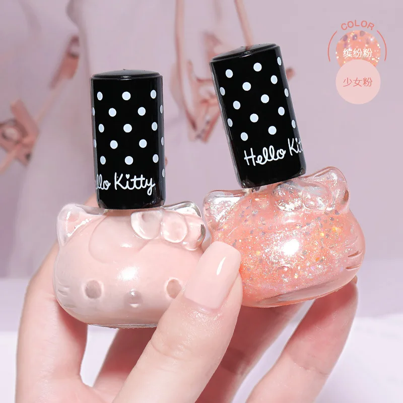 

Sanrioed Hellokittys Nail Polish Cartoon Nail Polish No-bake Quick-drying Transparent Odor-free Nail Polish Summer