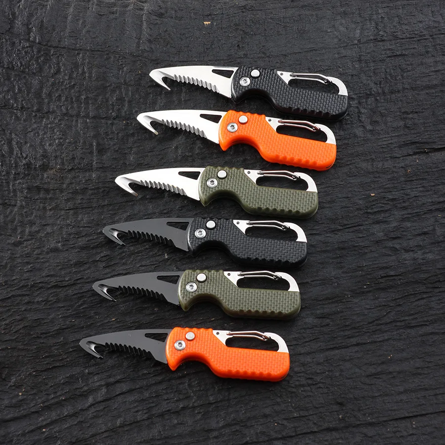 

EDC Folding Knives Hooked Blade Carabiner Keychain Knife Hand Tools Outdoor Emergency Survival Tool Multifunctional Knife
