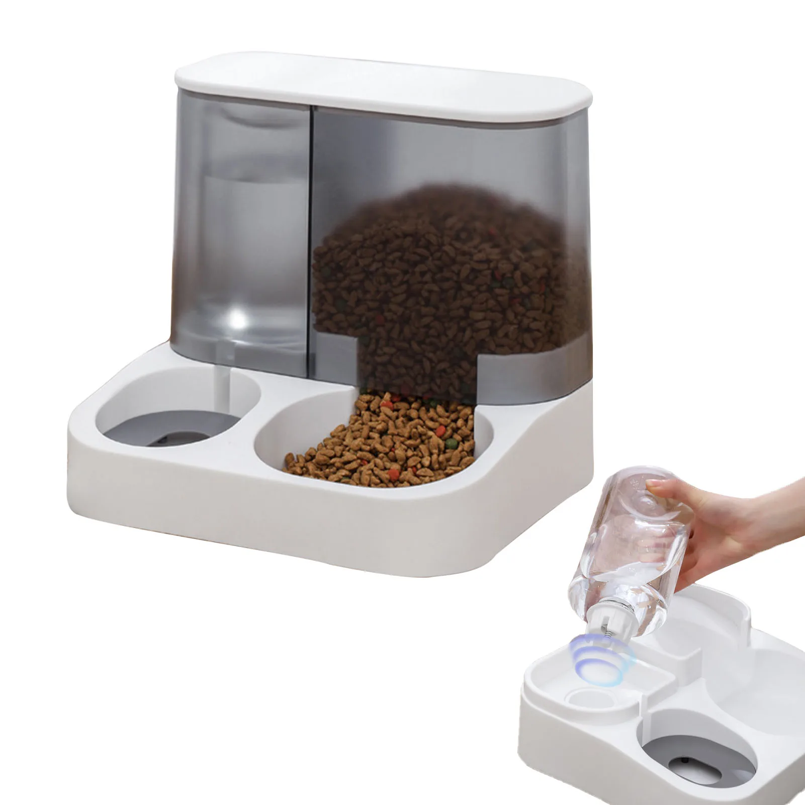 

Automatic Dog Cat Feeder And Water Dispenser Gravity Food Feeder And Waterer Set Pet Food Bowl For Cat Dog Puppy Kitten