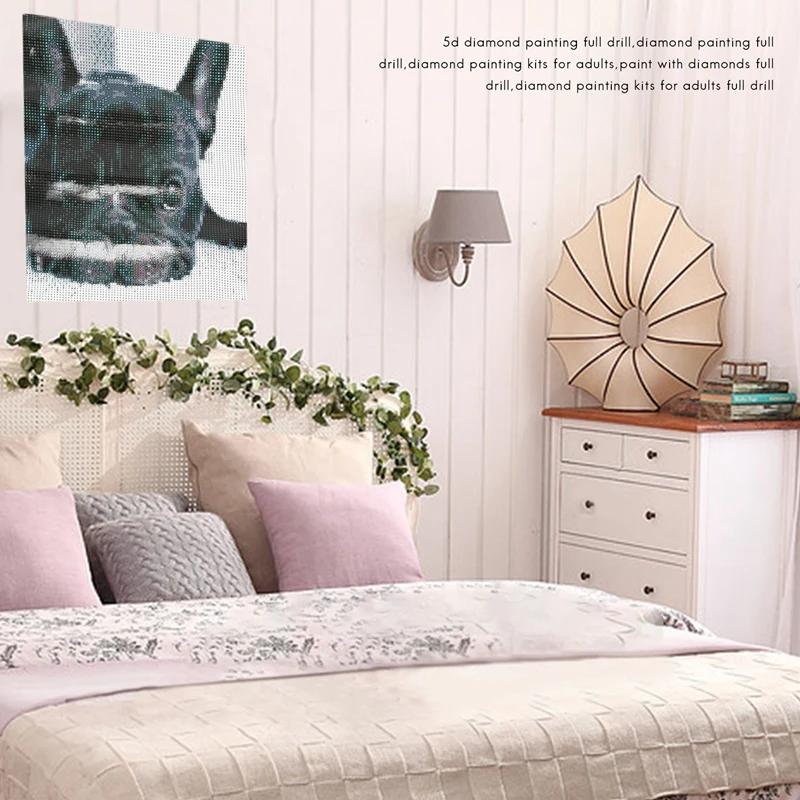 

5D алмазная живопись «сделай сам», вышивка крестиком, маленькие черные головки собаки, полная Алмазная вышивка, французский бульдог, Круглый...