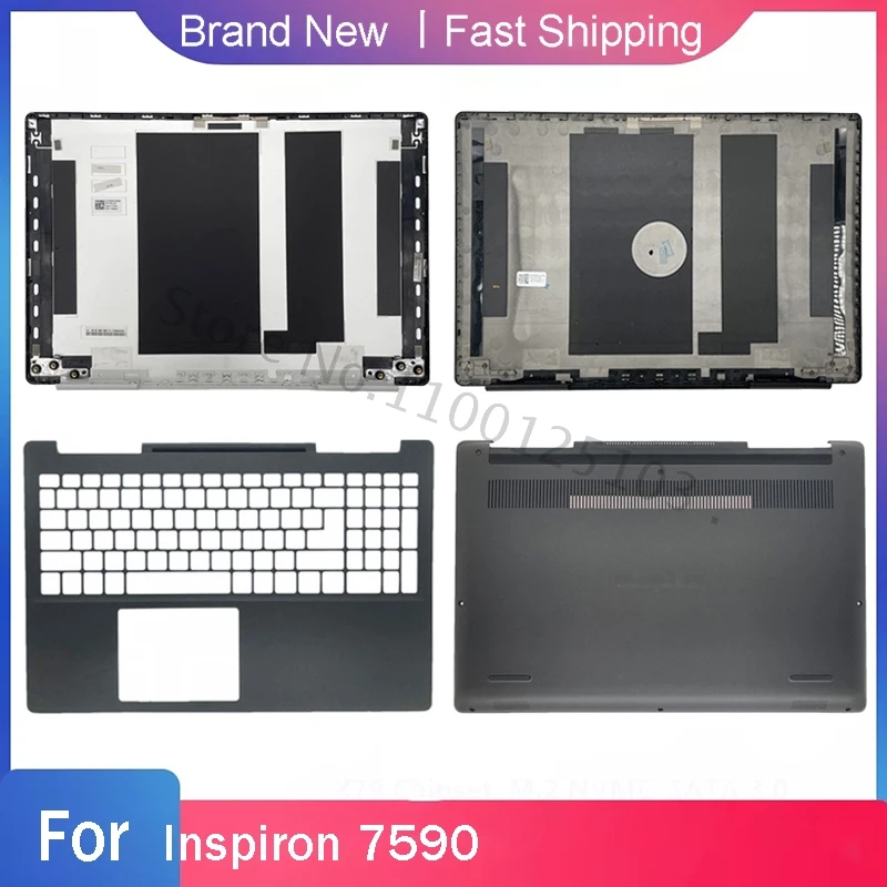 

New Bottom Base Case For Dell Inspiron 7590 Laptop LCD Back Top Cover Palmrest Upper Housing Rear Lid Black Silver 0M6PD2 0JW9GW