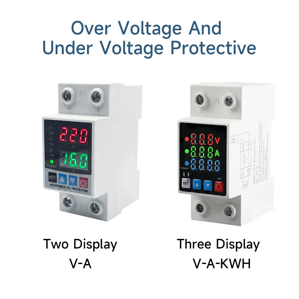 

Регулируемое реле защиты от перенапряжения и пониженного напряжения с защитой от перегрузки по току 40A 63A 80A 220V 230V