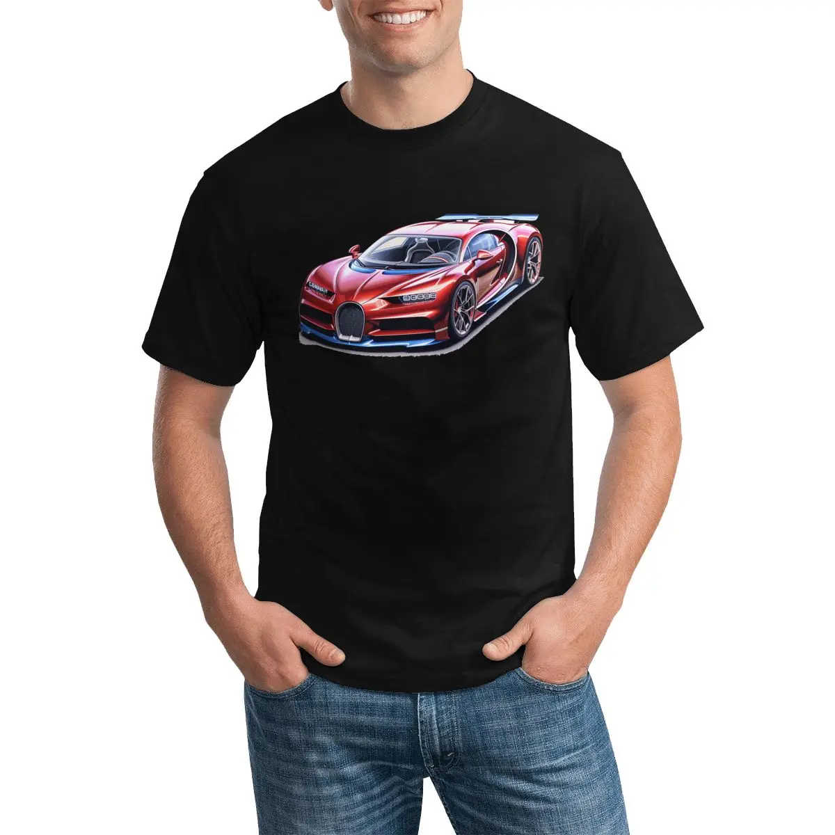 

Винтажная футболка для мужчин с изображением спортивного автомобиля, цветная мультяшная Футболка-карандаш в уличном стиле, индивидуальная футболка, Пляжная Яркая футболка из 100 хлопка