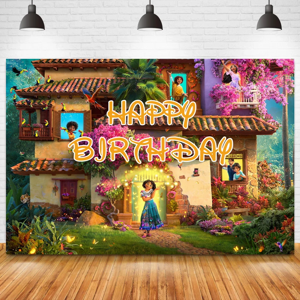 

Волшебная девушка Mirabel фоны принцессы день рождения баннер Декор стола сказка лес дом Новорожденный ребенок душ фоны