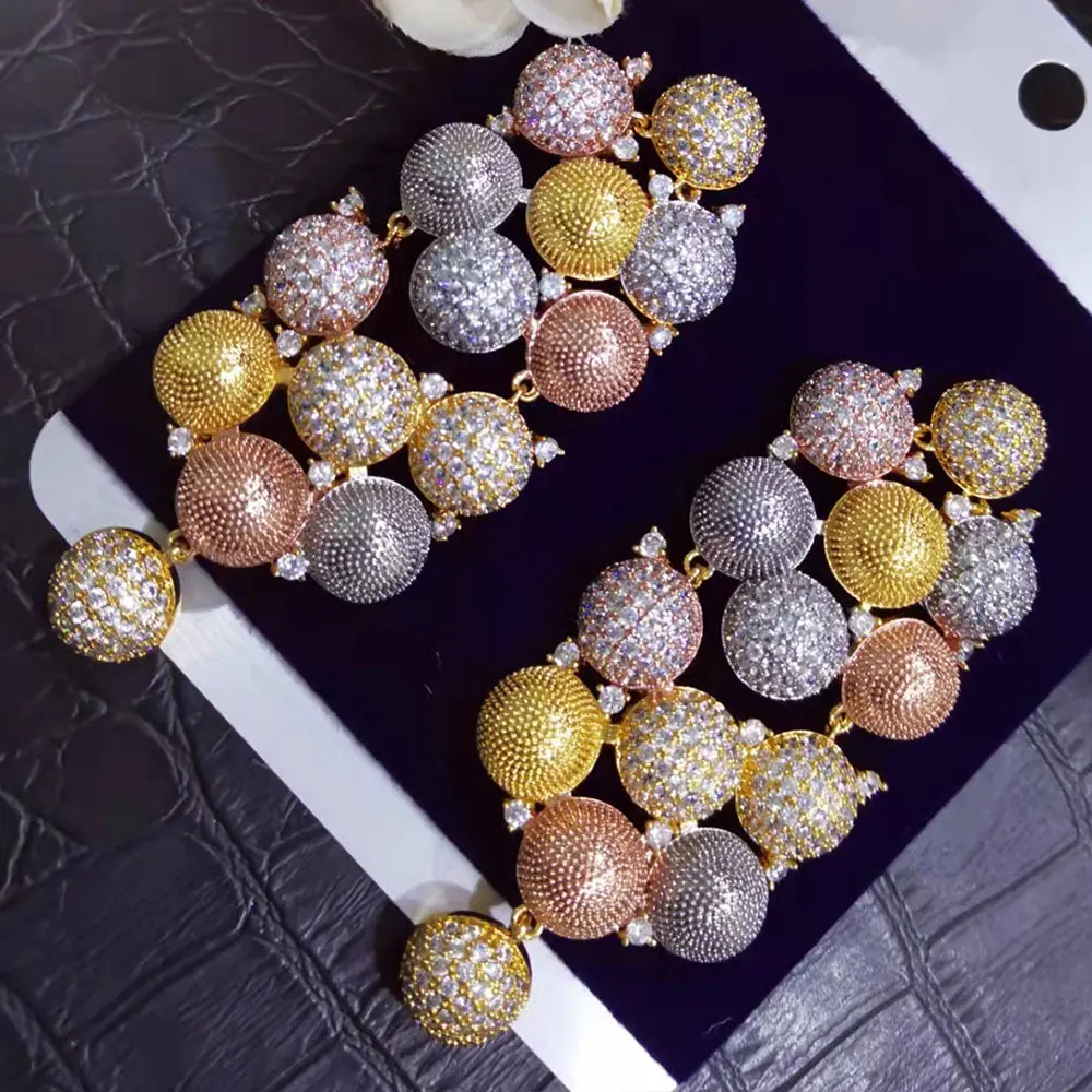 

Женские свадебные серьги GODKI, свадебные вечерние серьги с микро кубическим цирконием, вечерние ювелирные изделия