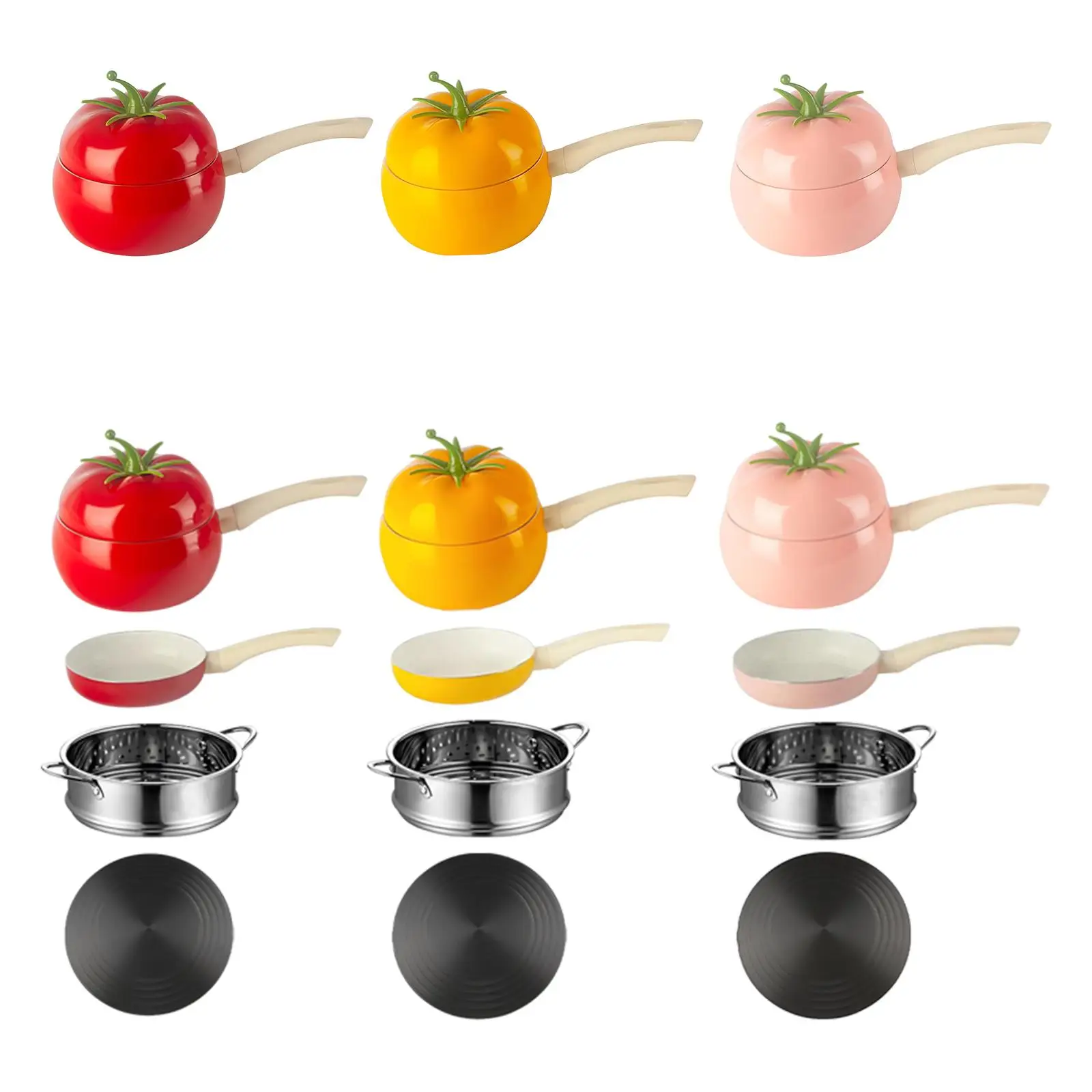 

Babies Food Cooker with Lid for Boiling Milk Noodle Butter Soup Porridge Pot 1.6L Noodle Pot Multifunction Cooking Pot